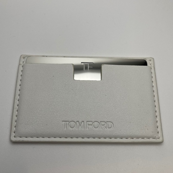 Tom Ford Embossed Faux Leather Card Holder with Removable Mirror -White - NWOT - Picture 1 of 3